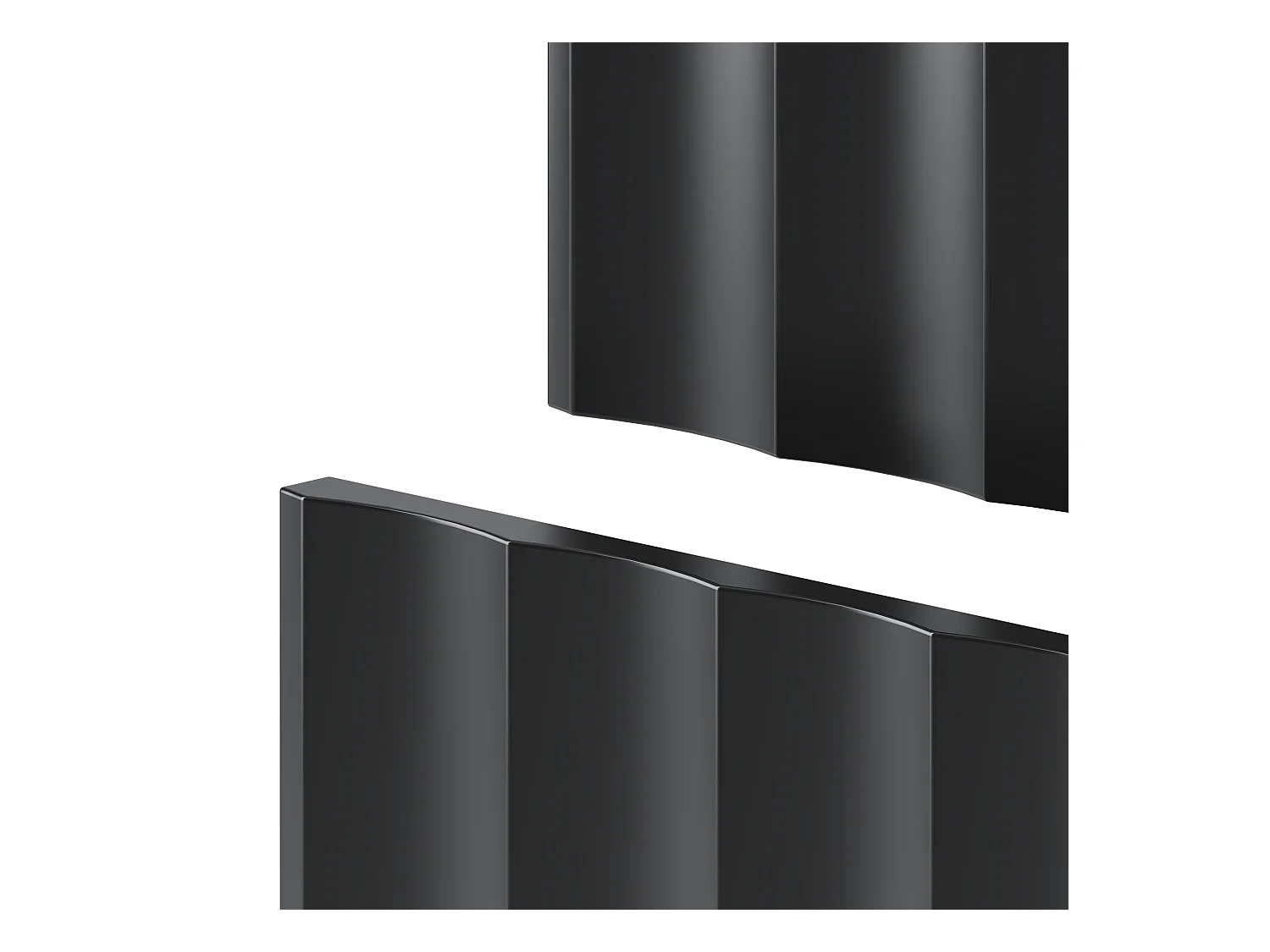 Ensemble de salle de bain noir 120 cm Meuble avec lavabo Façades rainurées Arcos