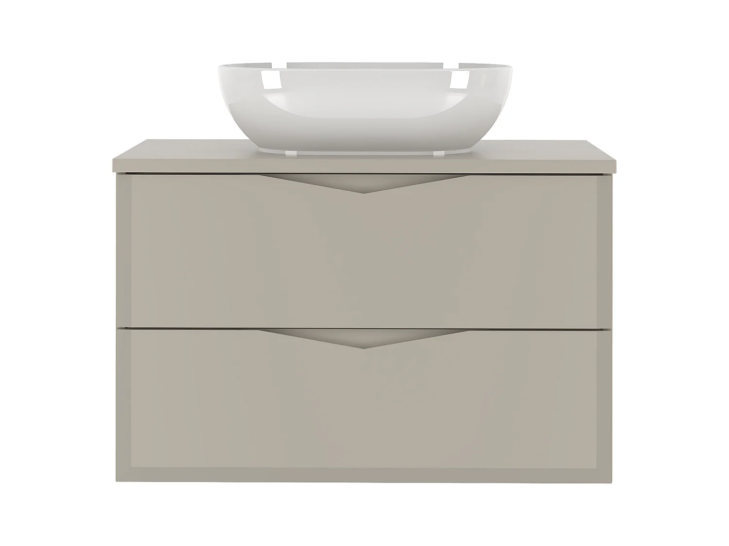 Ensemble de salle de bain en cachemire 80 cm Meuble avec plan de travail Lavabo Delica