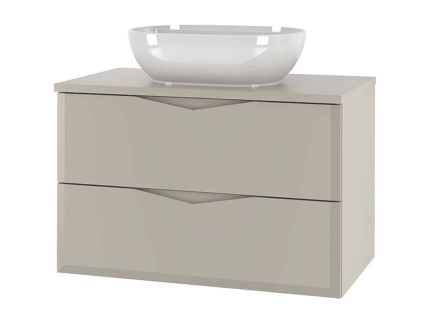 Ensemble de salle de bain en cachemire 80 cm Meuble avec plan de travail Lavabo Delica