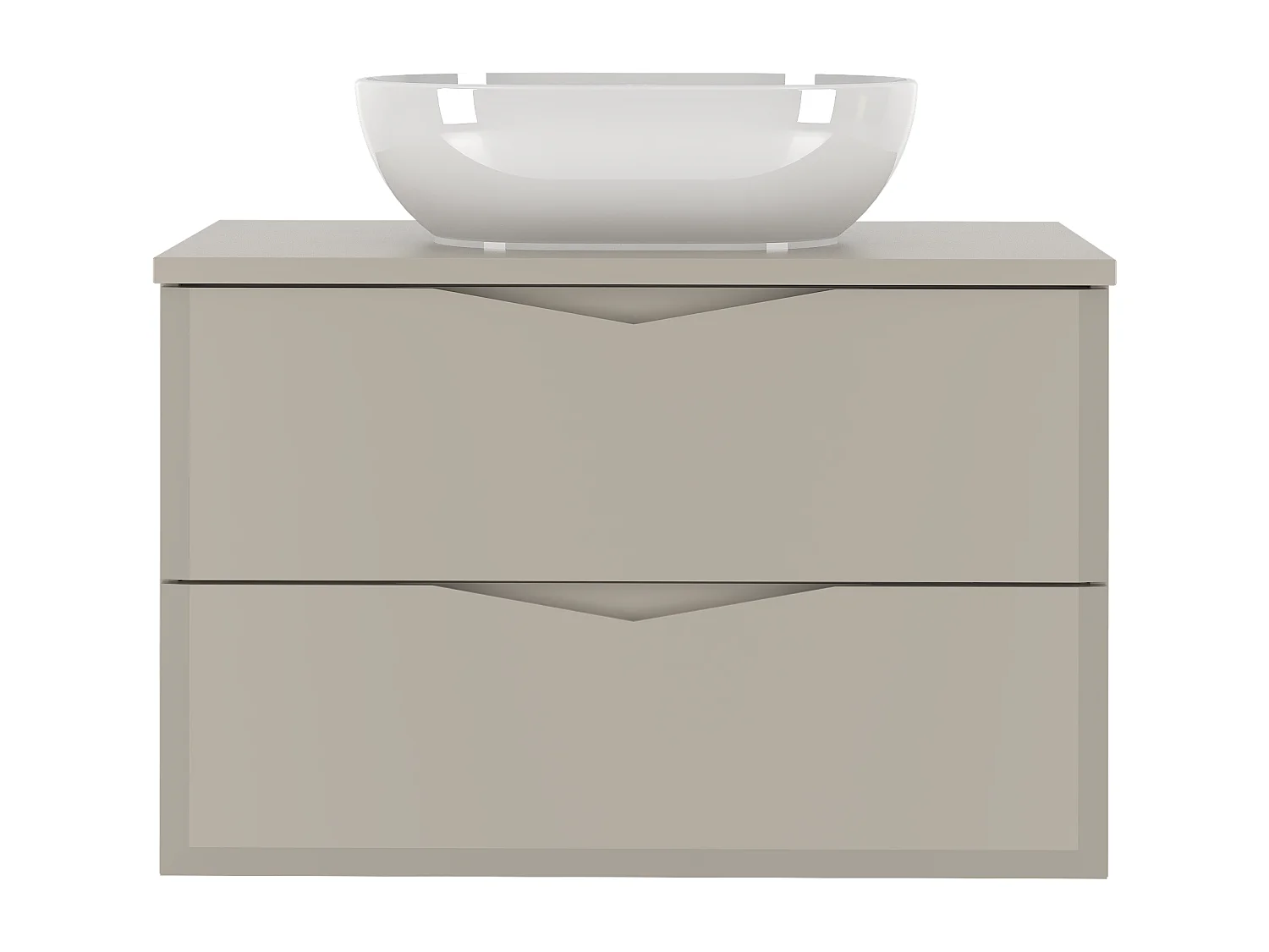 Ensemble de salle de bain en cachemire 80 cm Meuble avec plan de travail Lavabo Delica