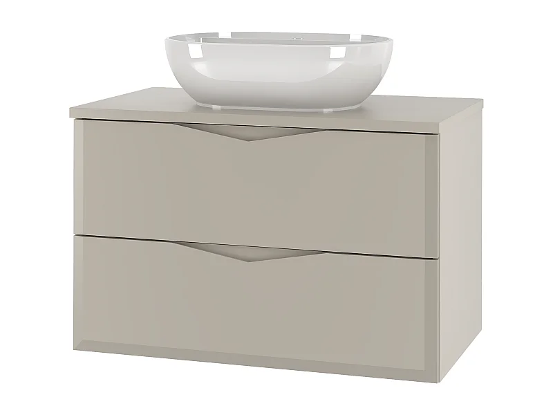 Ensemble de salle de bain en cachemire 80 cm Meuble avec plan de travail Lavabo Delica