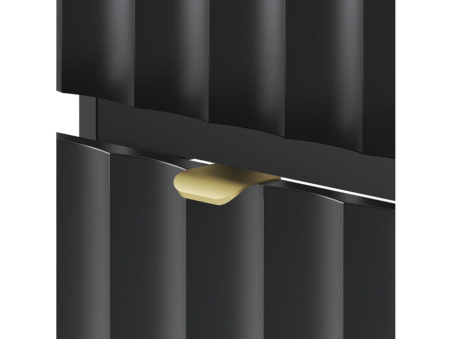 Ensemble de salle de bain noir 140 cm Armoire avec plateau Étagère Lavabo Façades rainurées Arcos