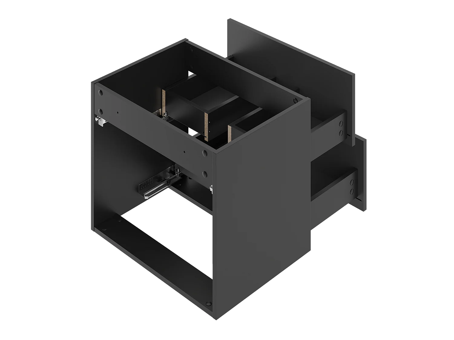 Ensemble de salle de bain noir 120 cm Meuble avec plan de travail Lavabo Façades rainurées Arcos