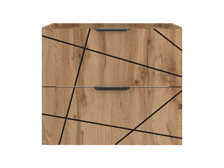 Ensemble de salle de bain 60 cm Meuble avec plan de travail Lavabo Chêne Wotan Wood