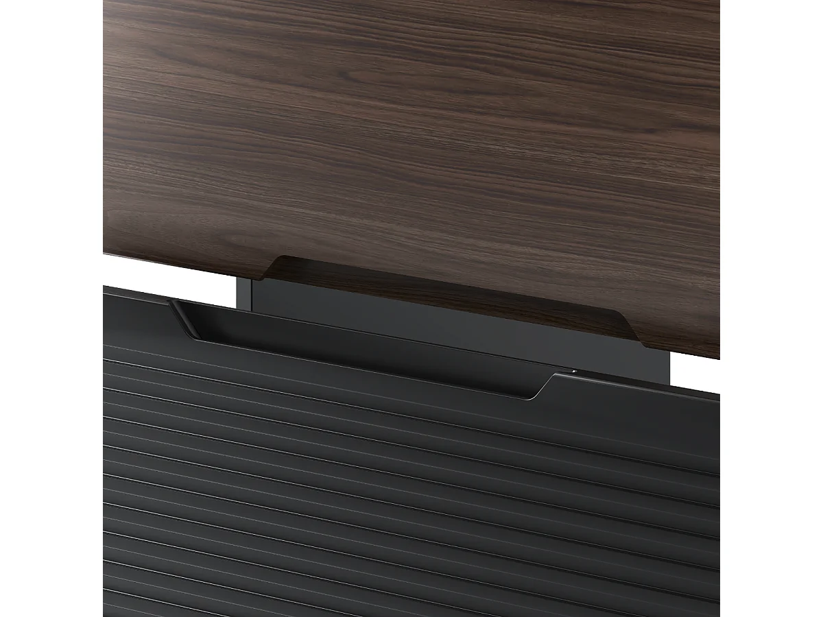 Ensemble de salle de bain 80 cm Armoire avec plateau Étagère Lavabo Noir mat / Noyer Avella