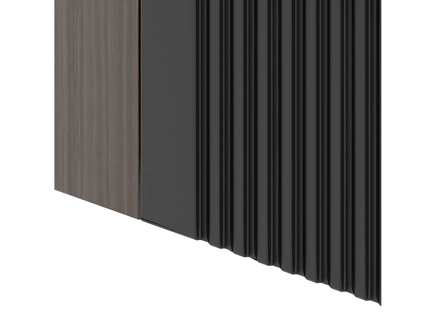 Armoire de salle de bain colonne haute noir mat / Noyer Avella