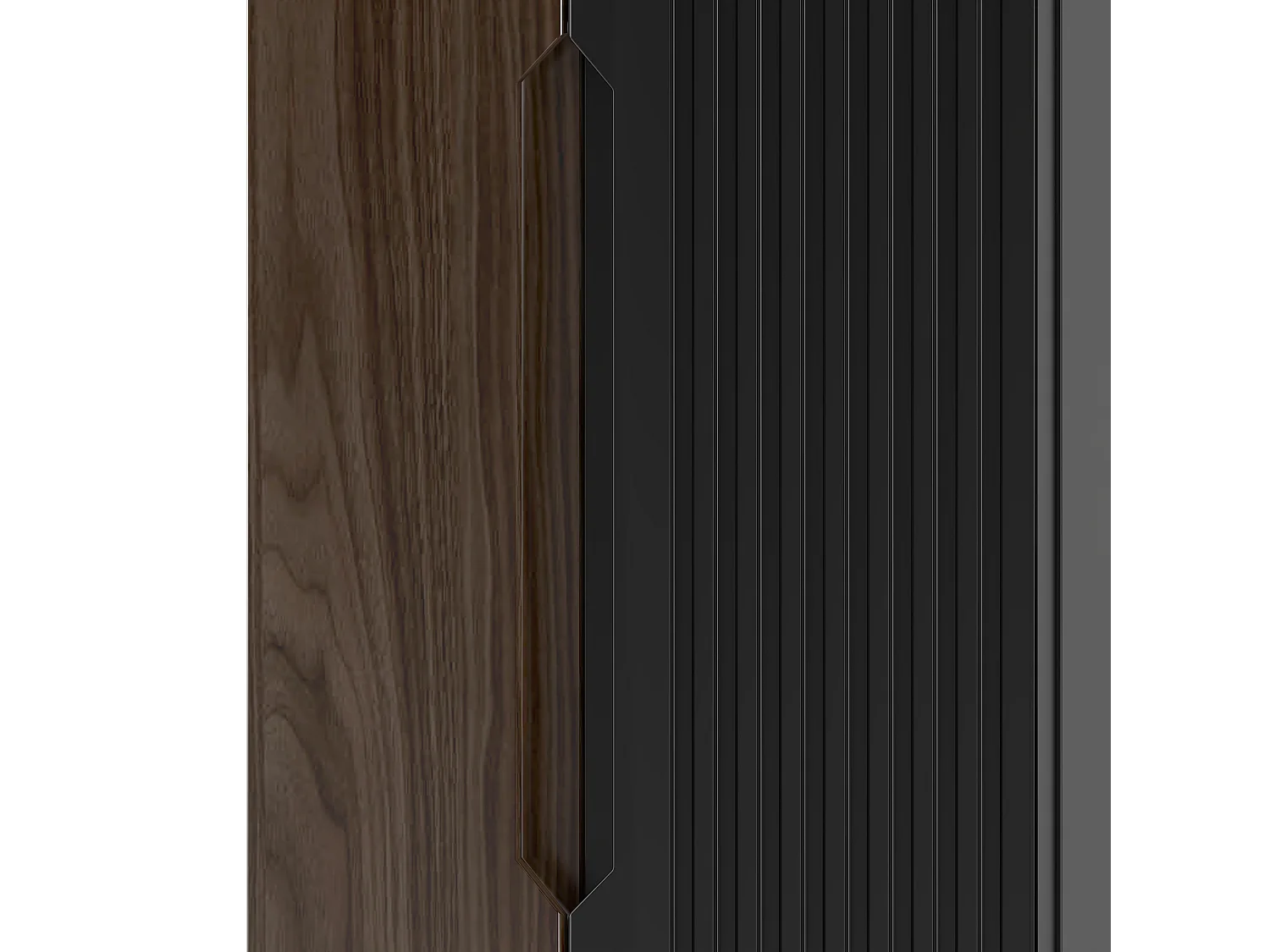 Armoire de salle de bain colonne haute noir mat / Noyer Avella