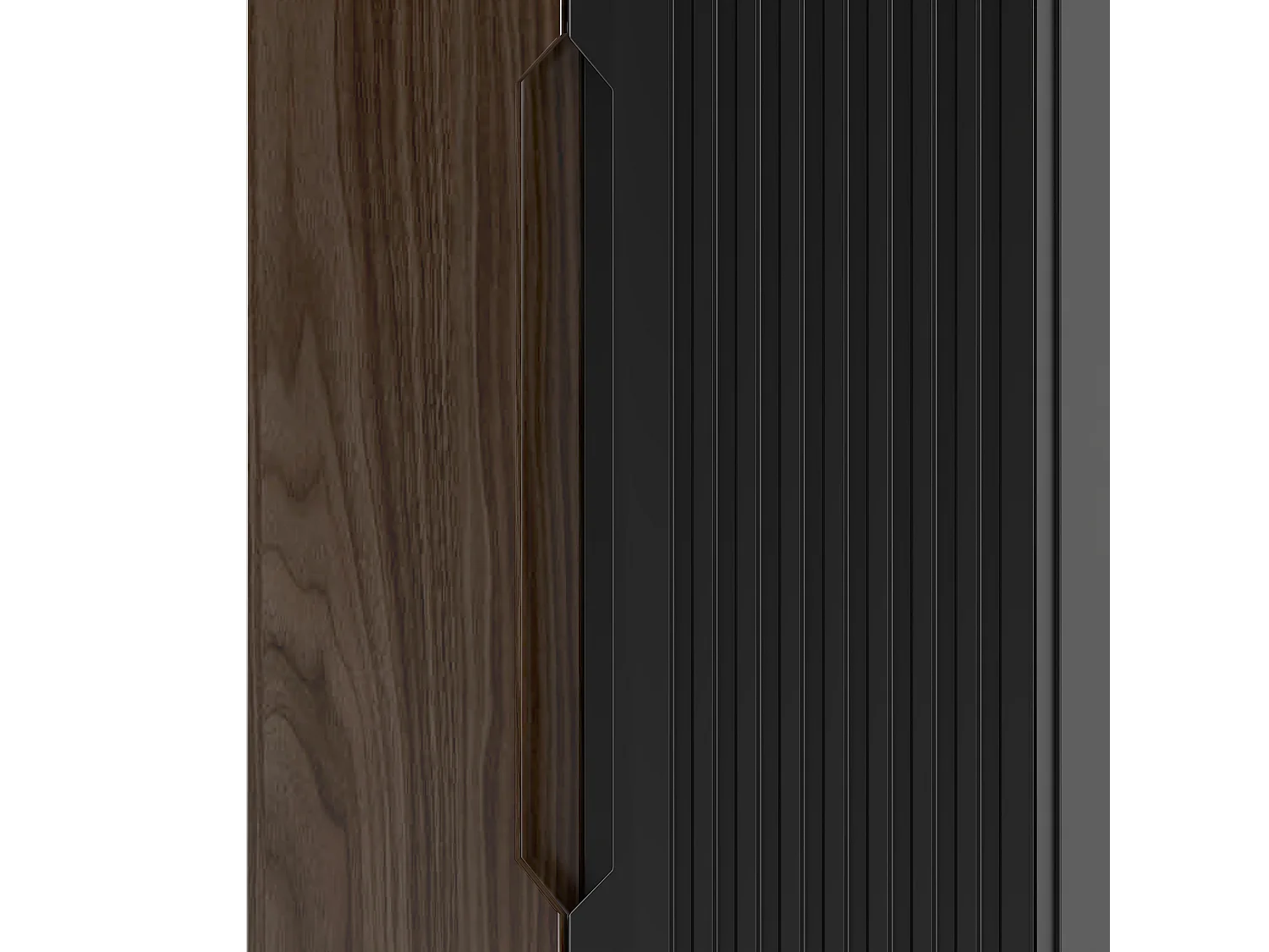 Armoire de salle de bain colonne haute noir mat / Noyer Avella