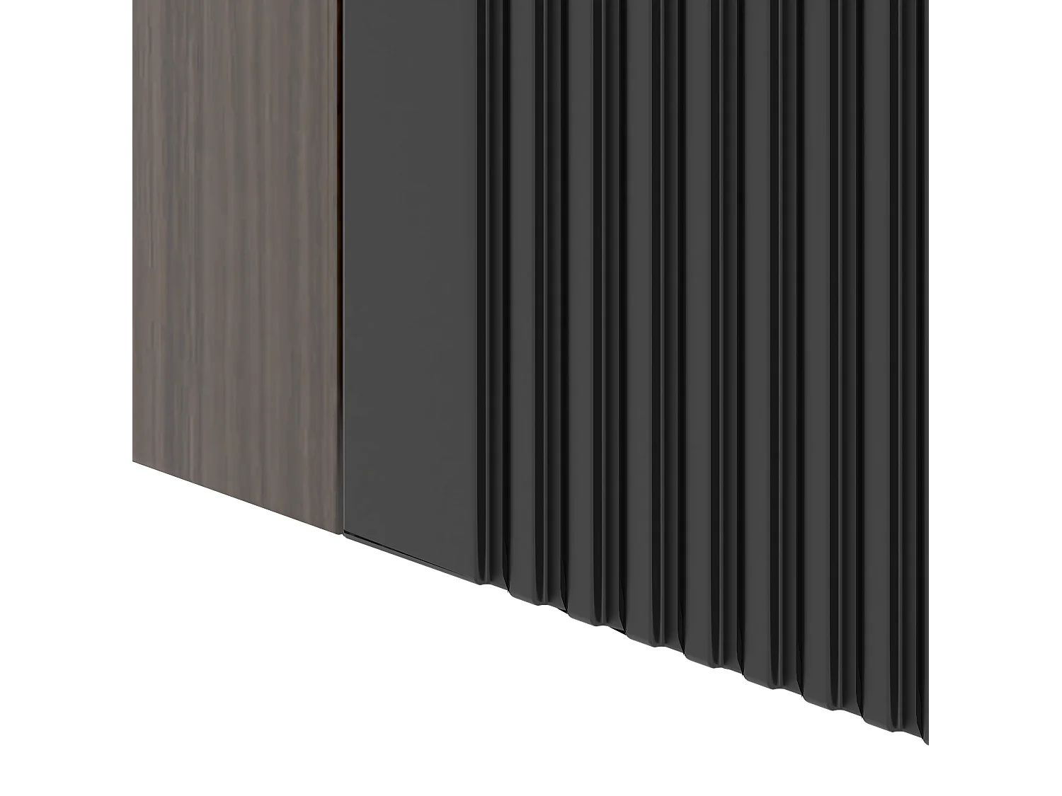 Armoire de salle de bain colonne haute noir mat / Noyer Avella