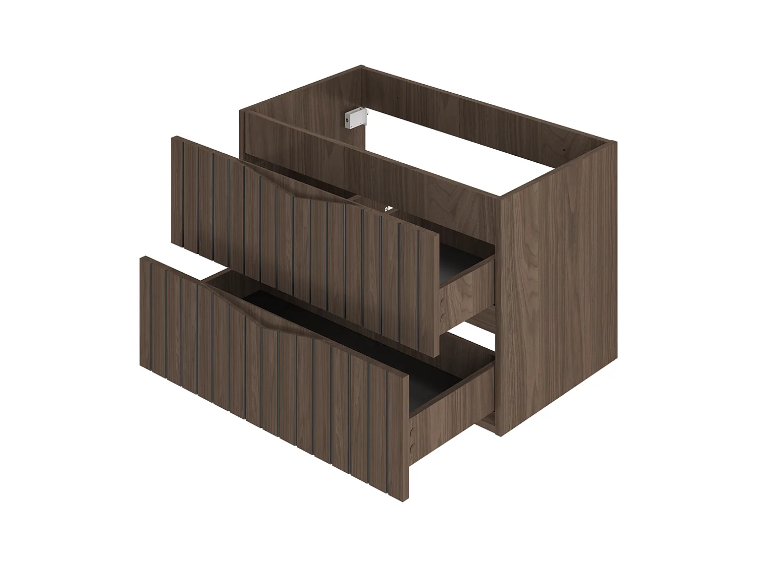 Ensemble de salle de bain 80 cm Armoire avec lavabo Façades rainurées Chêne Noyer Stella