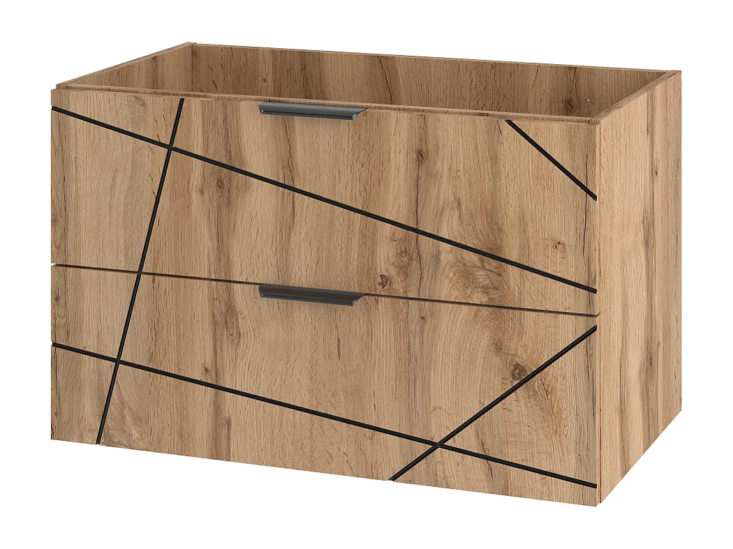 Ensemble de salle de bain 80 cm Meuble avec plan de travail Lavabo Chêne Wotan Wood