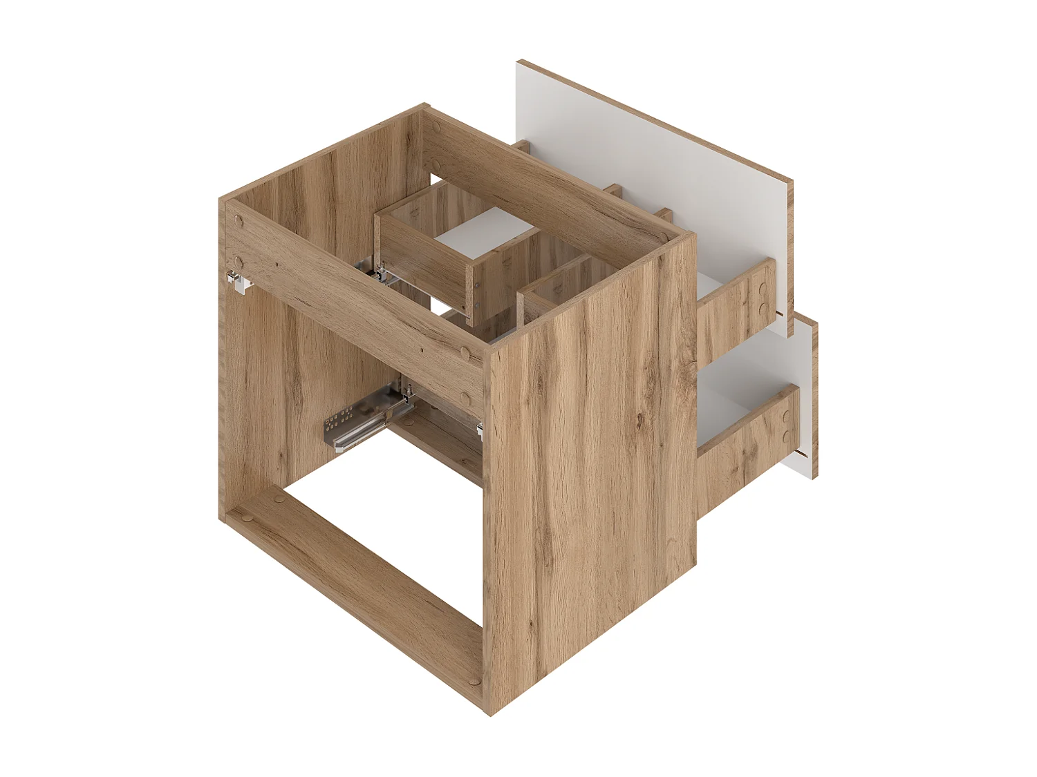 Ensemble de salle de bain 60 cm Meuble avec lavabo Chêne Wotan Wood