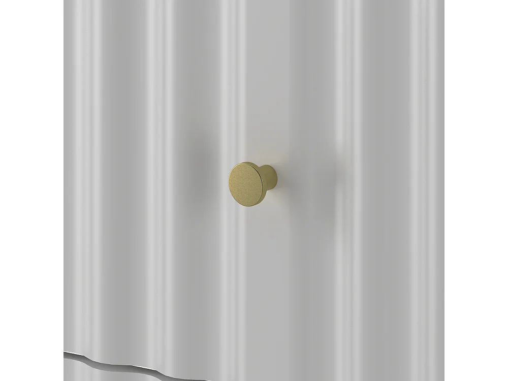 Ensemble de salle de bain blanc 80 cm Armoire avec plan de travail et lavabo Façades rainurées Aqua