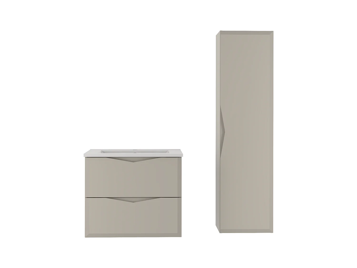 Ensemble de salle de bain en cachemire 60 cm Meuble avec lavabo Colonne Delica