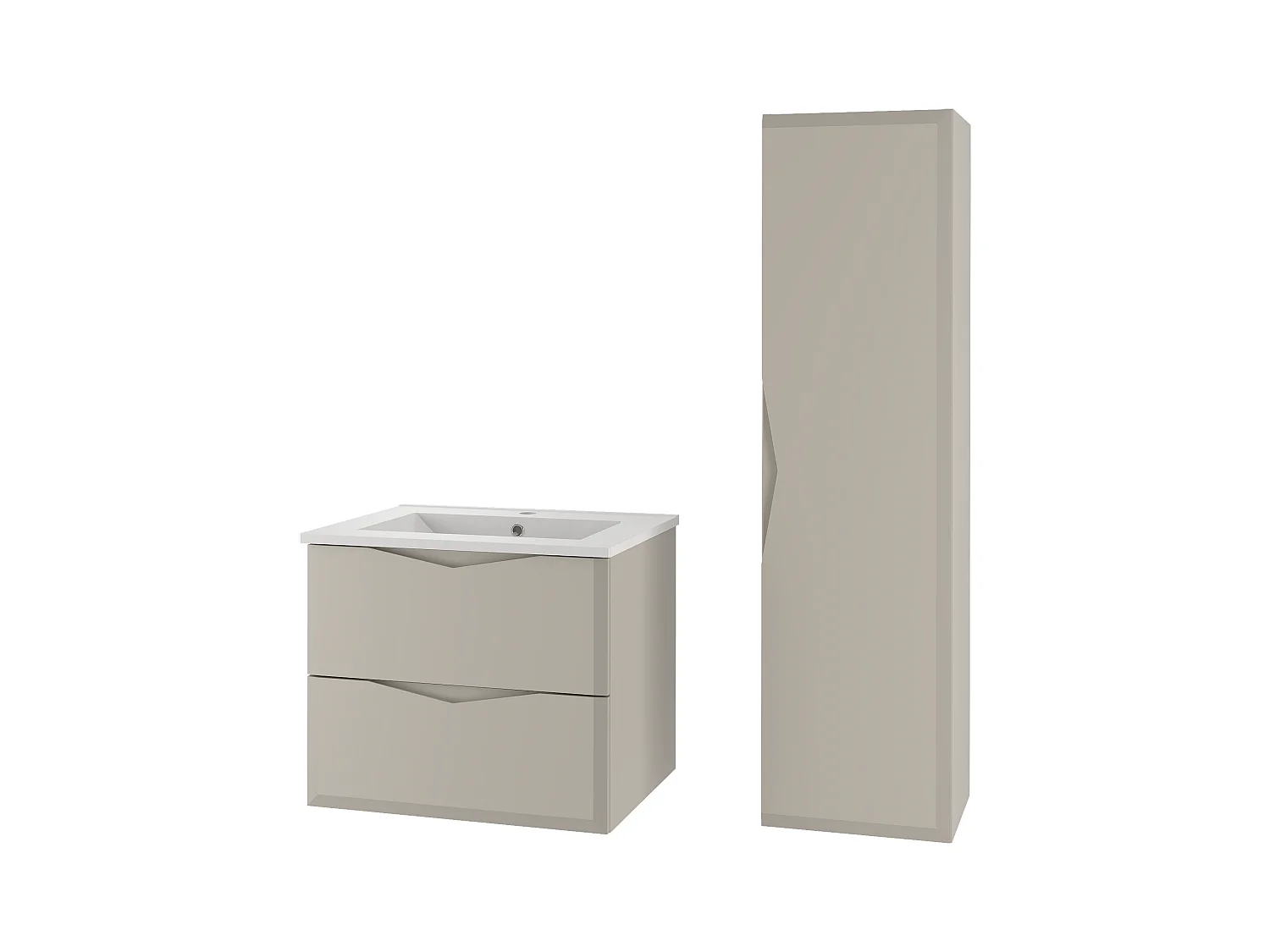 Kasjmier badkamerset 60 cm Kast met wastafel Delica-kolom