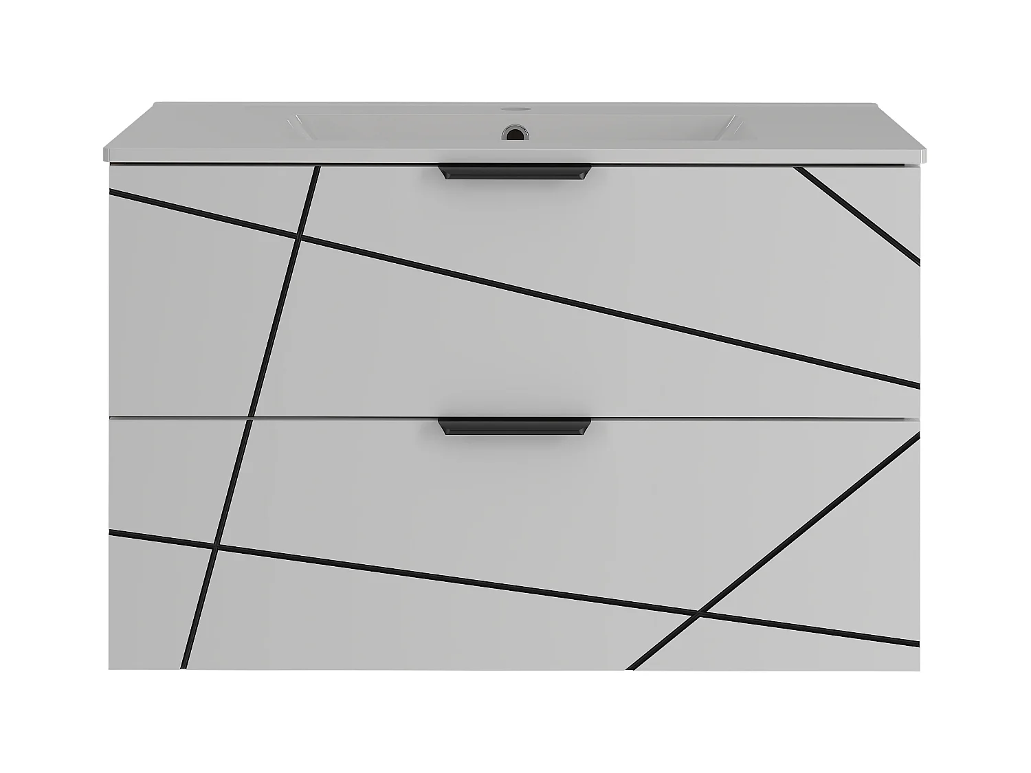 Zestaw Łazienkowy 80cm Szafka z Umywalką Biały Mat Wood