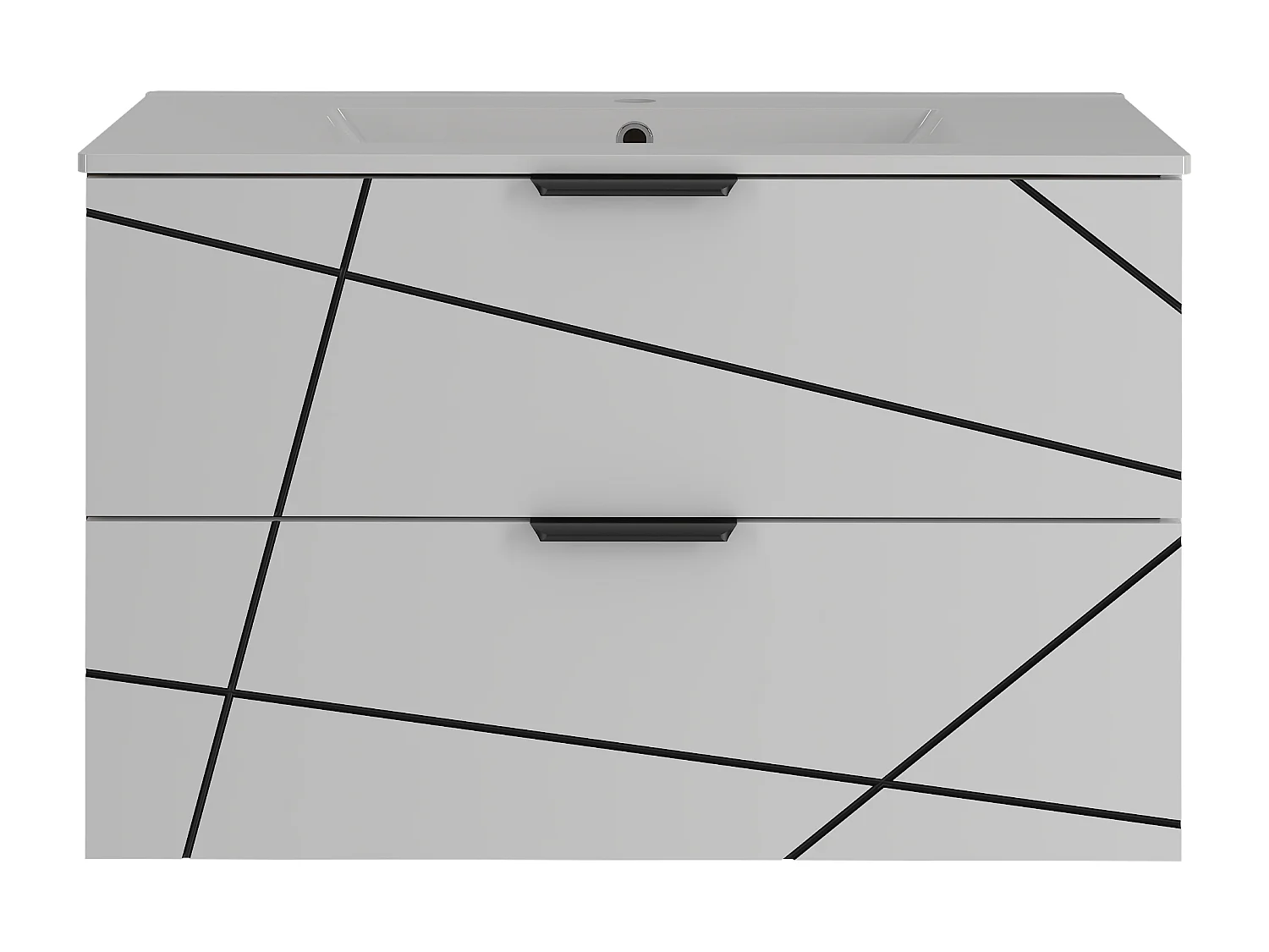 Zestaw Łazienkowy 80cm Szafka z Umywalką Biały Mat Wood