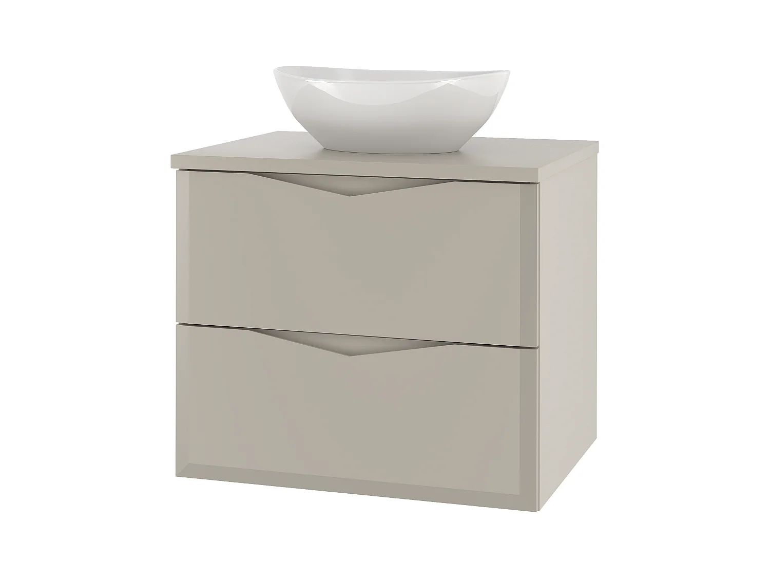 Ensemble de salle de bain en cachemire 60 cm Meuble avec plan de travail Lavabo Delica