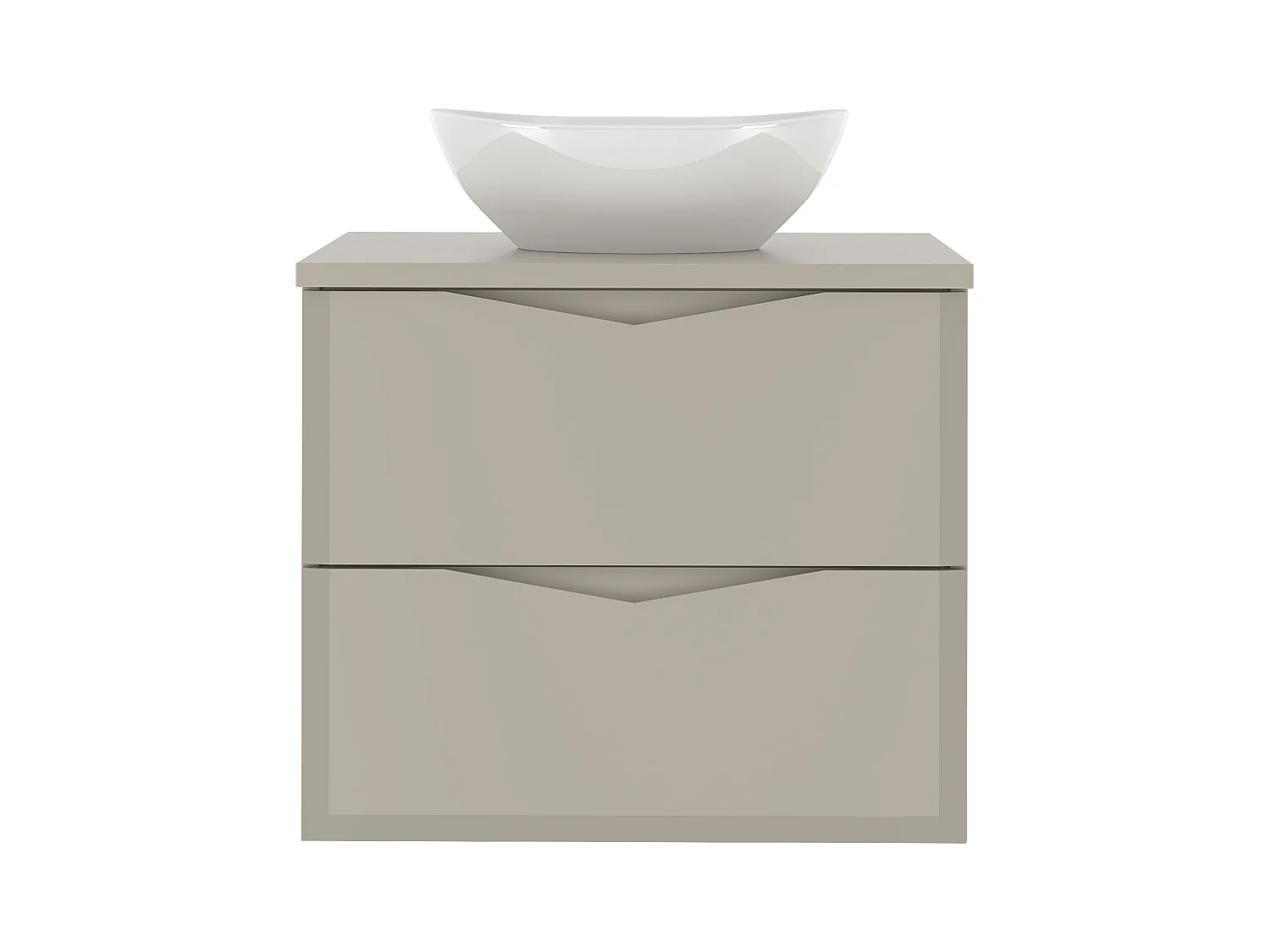 Ensemble de salle de bain en cachemire 60 cm Meuble avec plan de travail Lavabo Delica