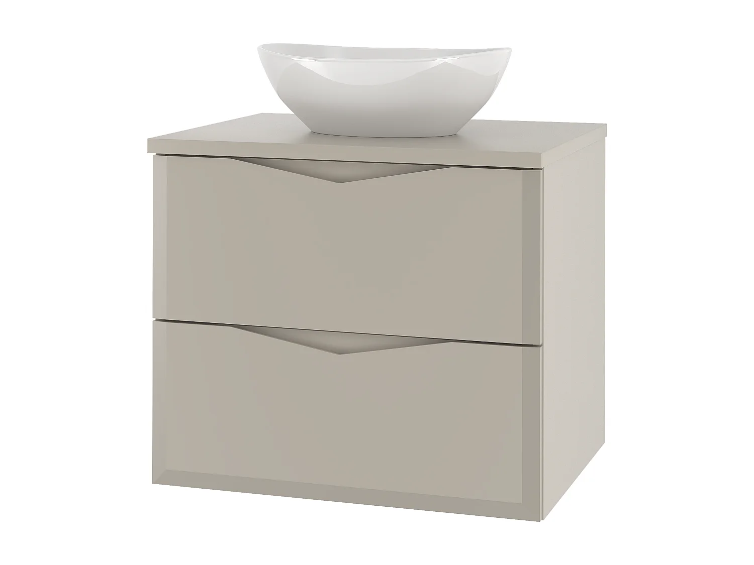 Ensemble de salle de bain en cachemire 60 cm Meuble avec plan de travail Lavabo Delica