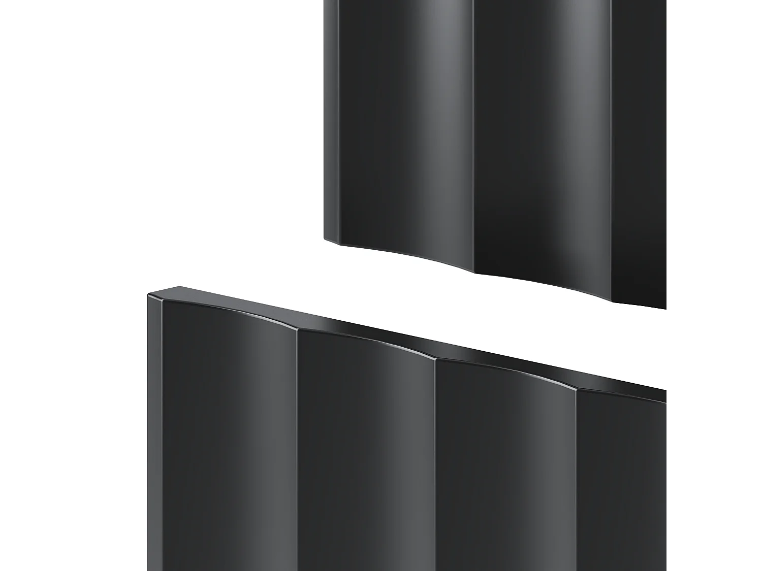 Ensemble de salle de bain noir 80 cm Meuble avec lavabo Façades rainurées Arcos