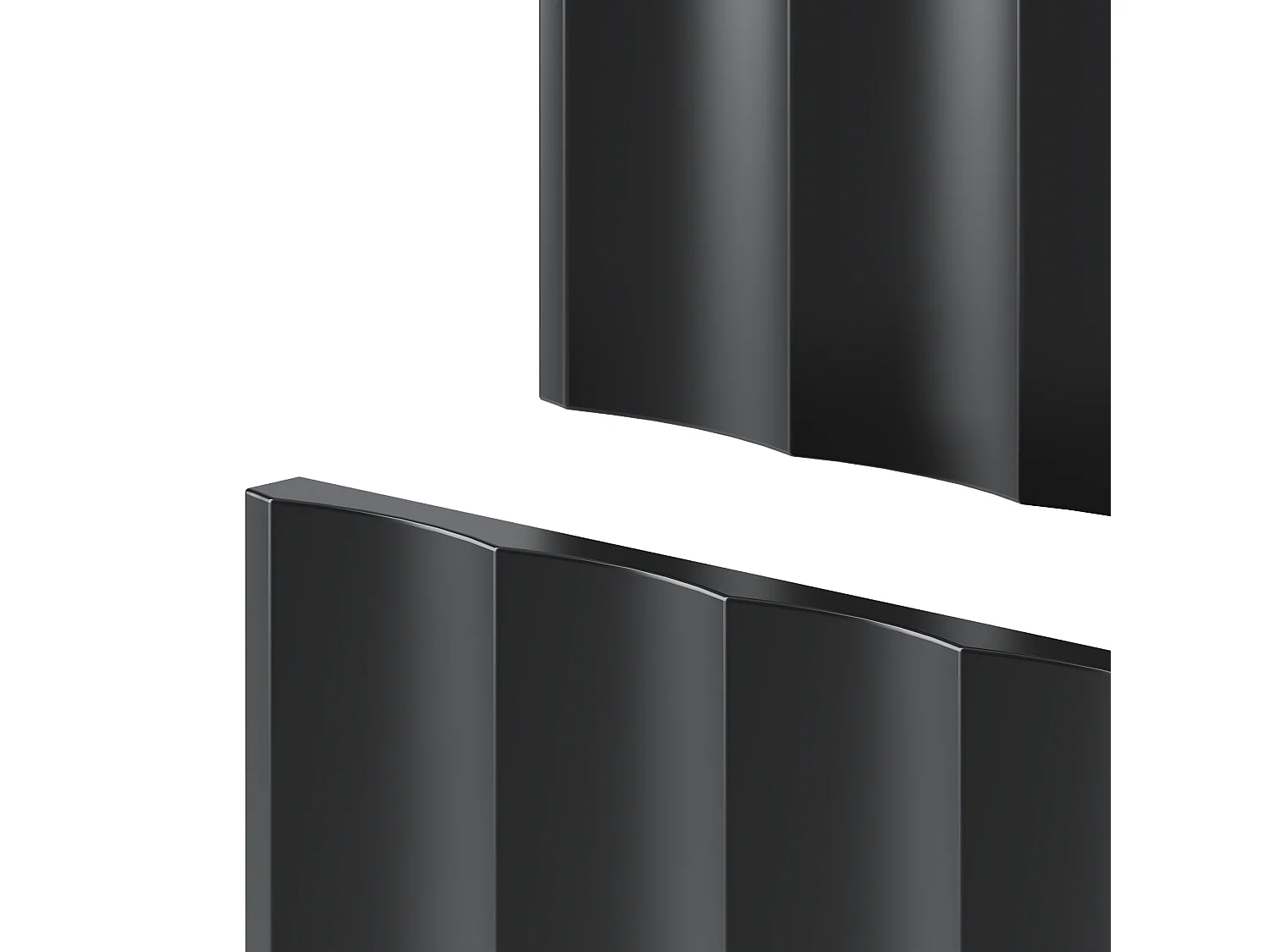 Ensemble de salle de bain noir 120 cm Armoire avec plan de travail Lavabo Colonne Façades rainurées Arcos