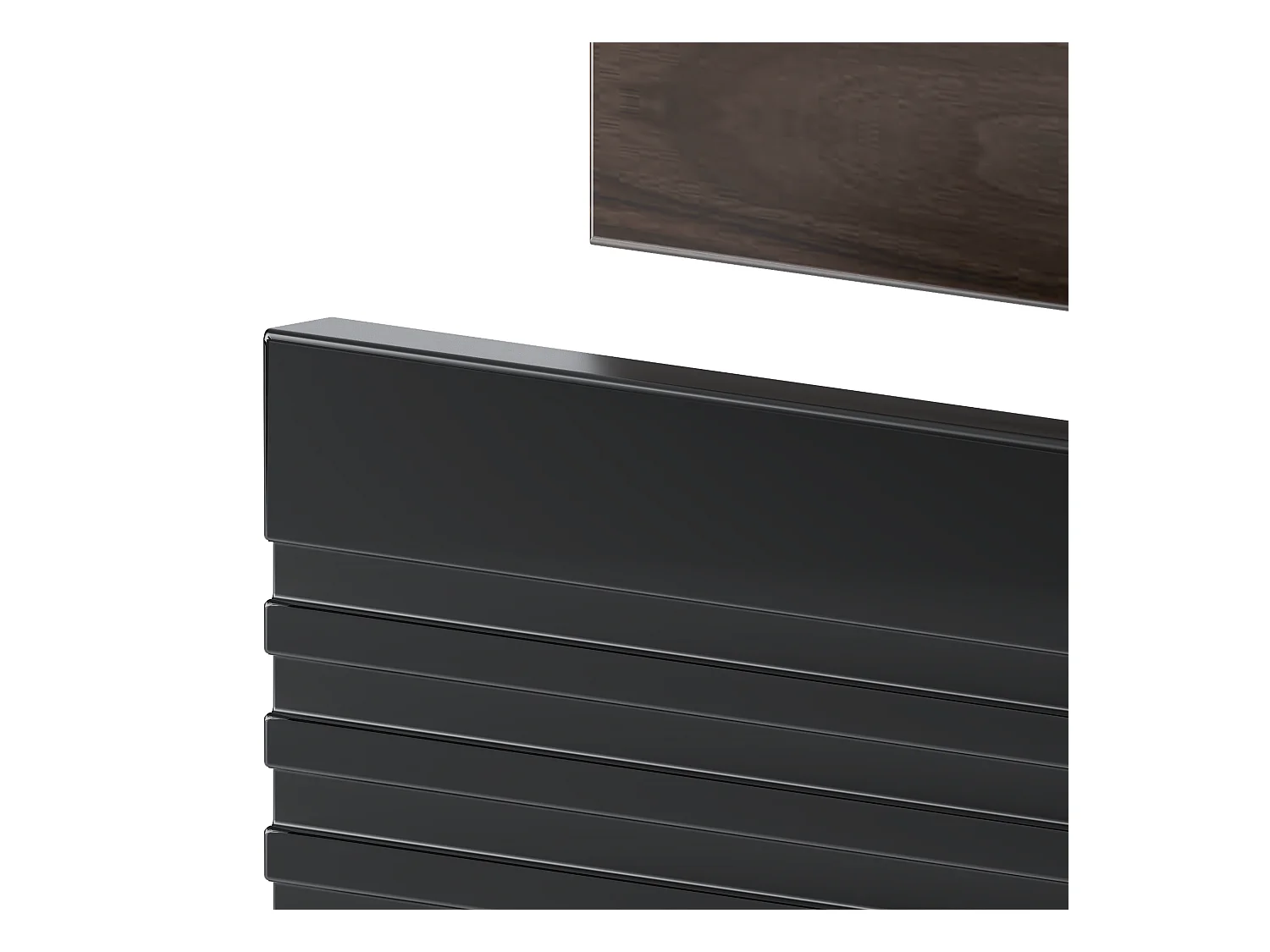 Ensemble de salle de bain 60 cm Meuble avec plan de travail Lavabo Noir mat / Noyer Avella