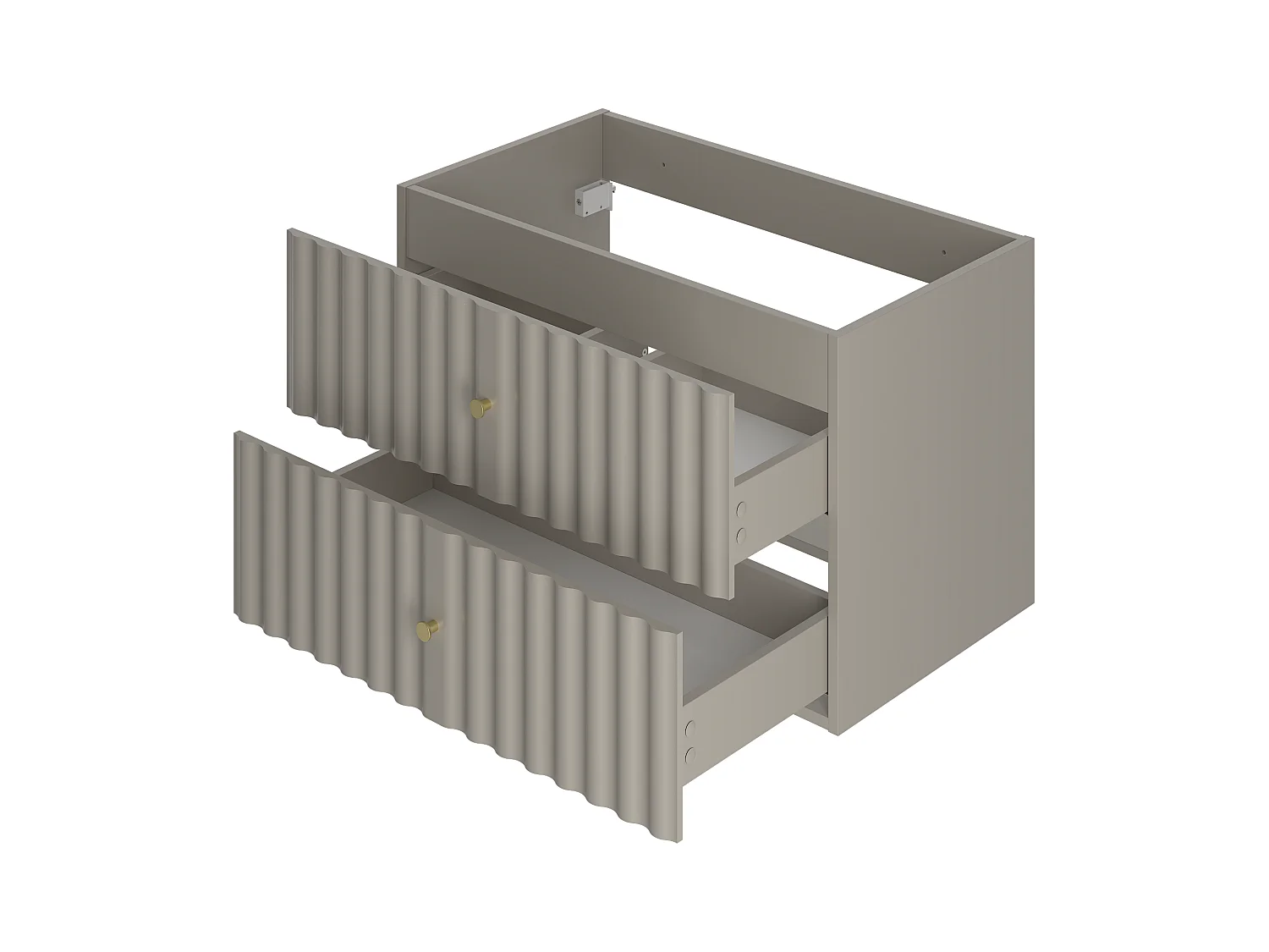 Ensemble de salle de bain en cachemire 80 cm Meuble avec lavabo Façades rainurées Aqua