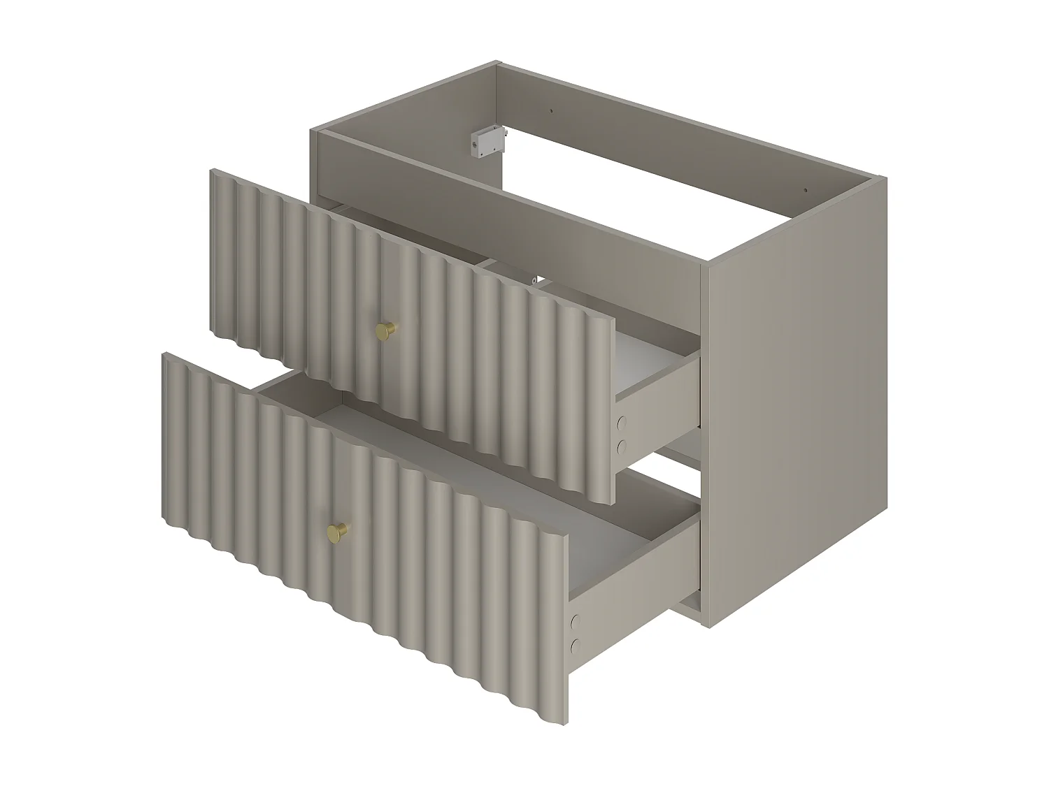 Ensemble de salle de bain en cachemire 80 cm Meuble avec lavabo Façades rainurées Aqua