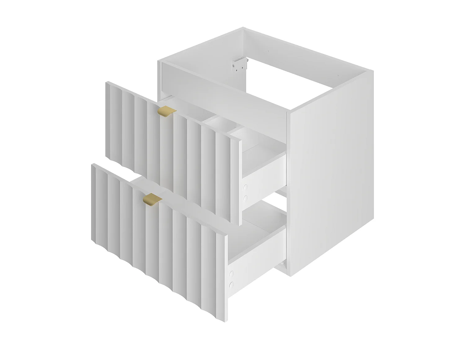 Ensemble de salle de bain blanc 80 cm Armoire avec plateau Étagère Lavabo Façades rainurées Arcos