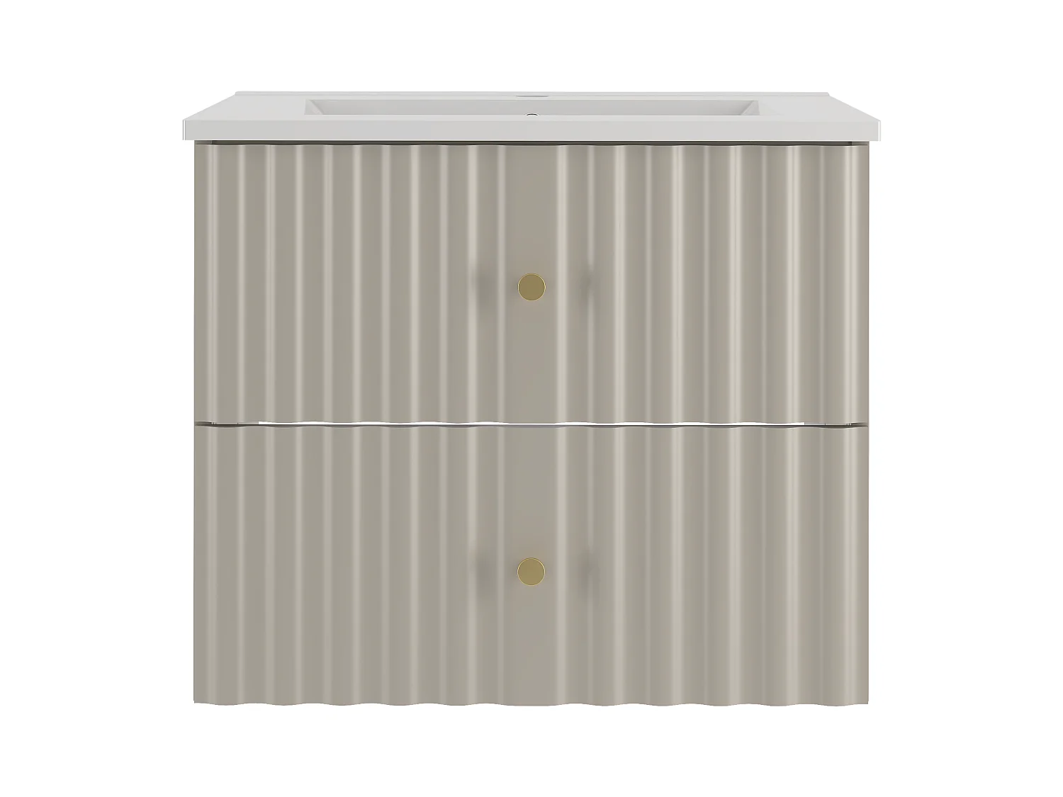 Ensemble de salle de bain en cachemire 60 cm Meuble avec lavabo Façades rainurées Aqua