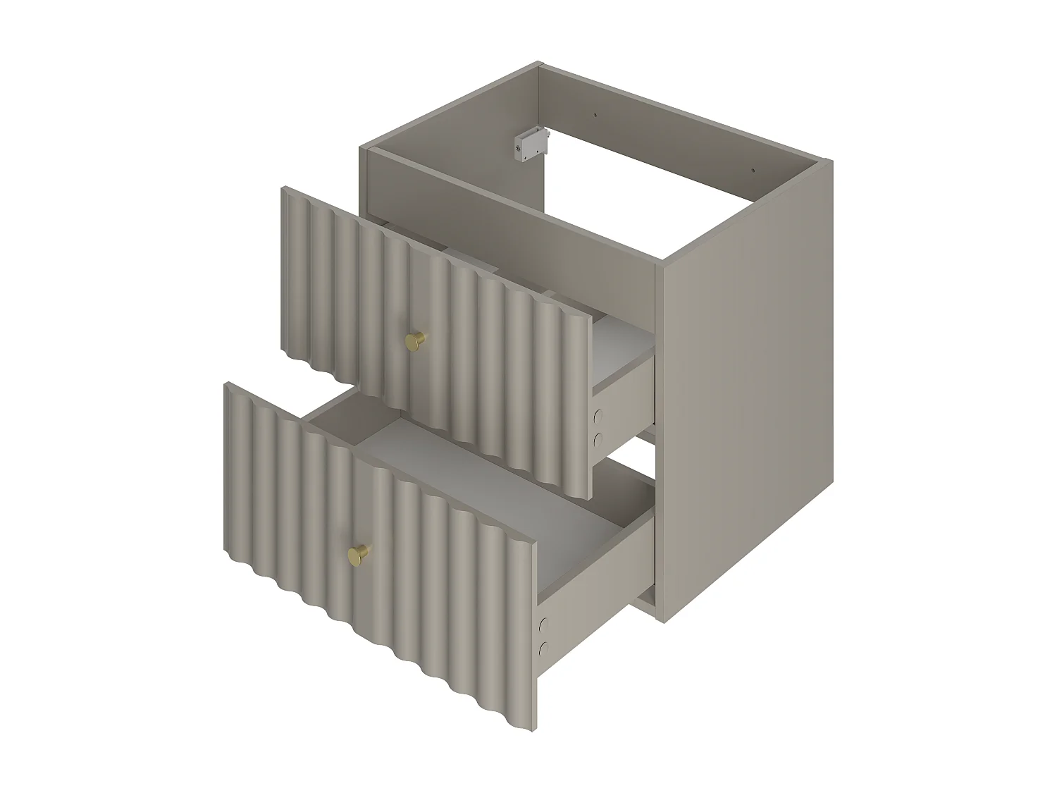 Ensemble de salle de bain en cachemire 60 cm Meuble avec lavabo Façades rainurées Aqua