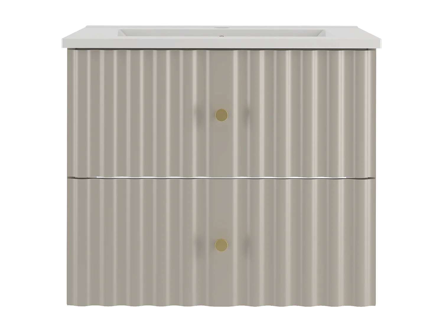 Ensemble de salle de bain en cachemire 60 cm Meuble avec lavabo Façades rainurées Aqua