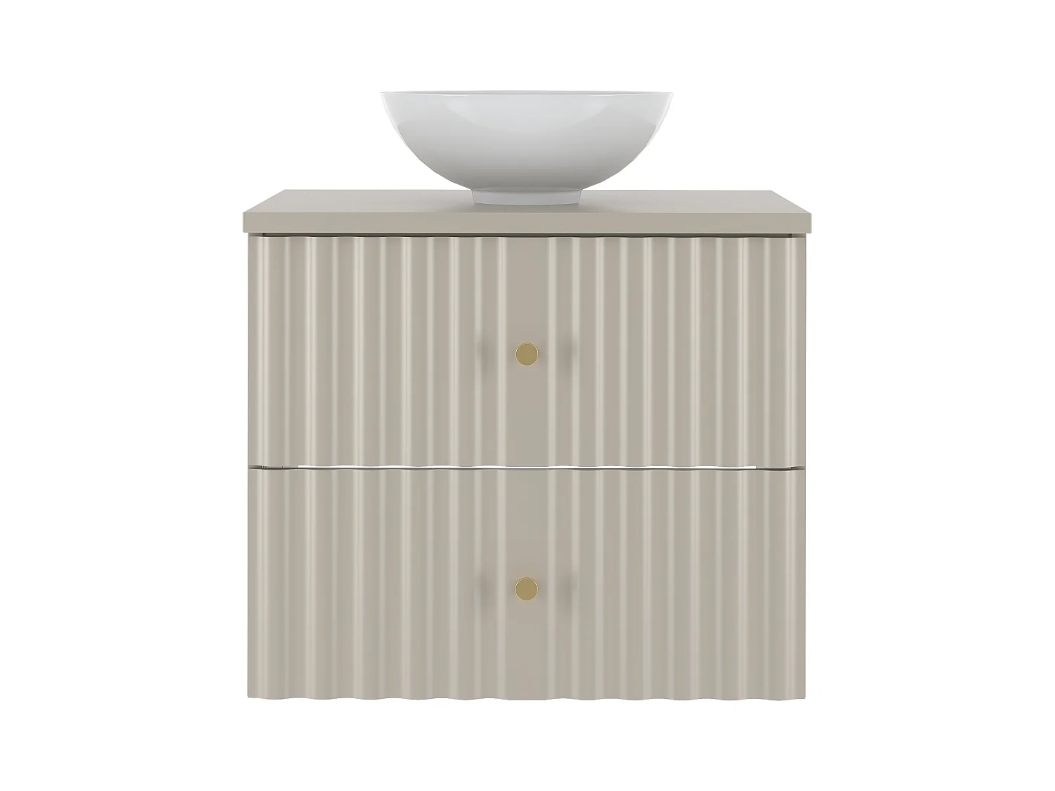 Ensemble de salle de bain en cachemire 60 cm Armoire avec plan de travail et lavabo Façades rainurées Aqua