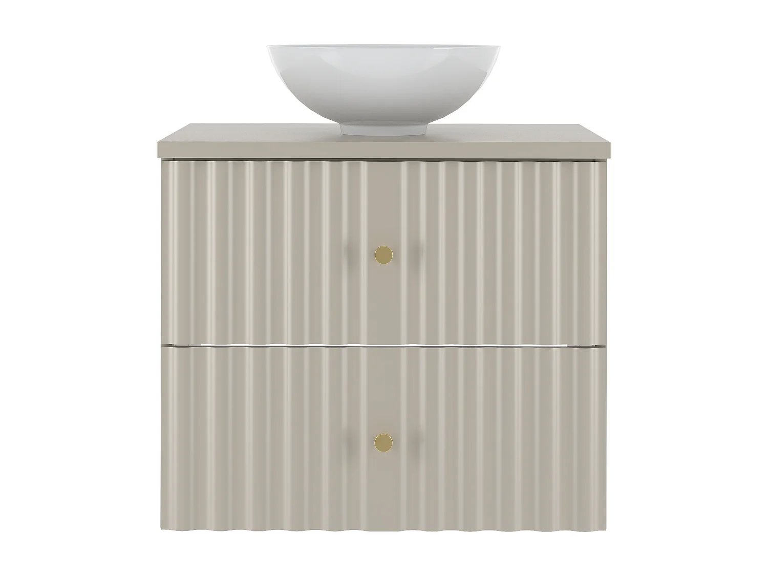 Ensemble de salle de bain en cachemire 60 cm Armoire avec plan de travail et lavabo Façades rainurées Aqua