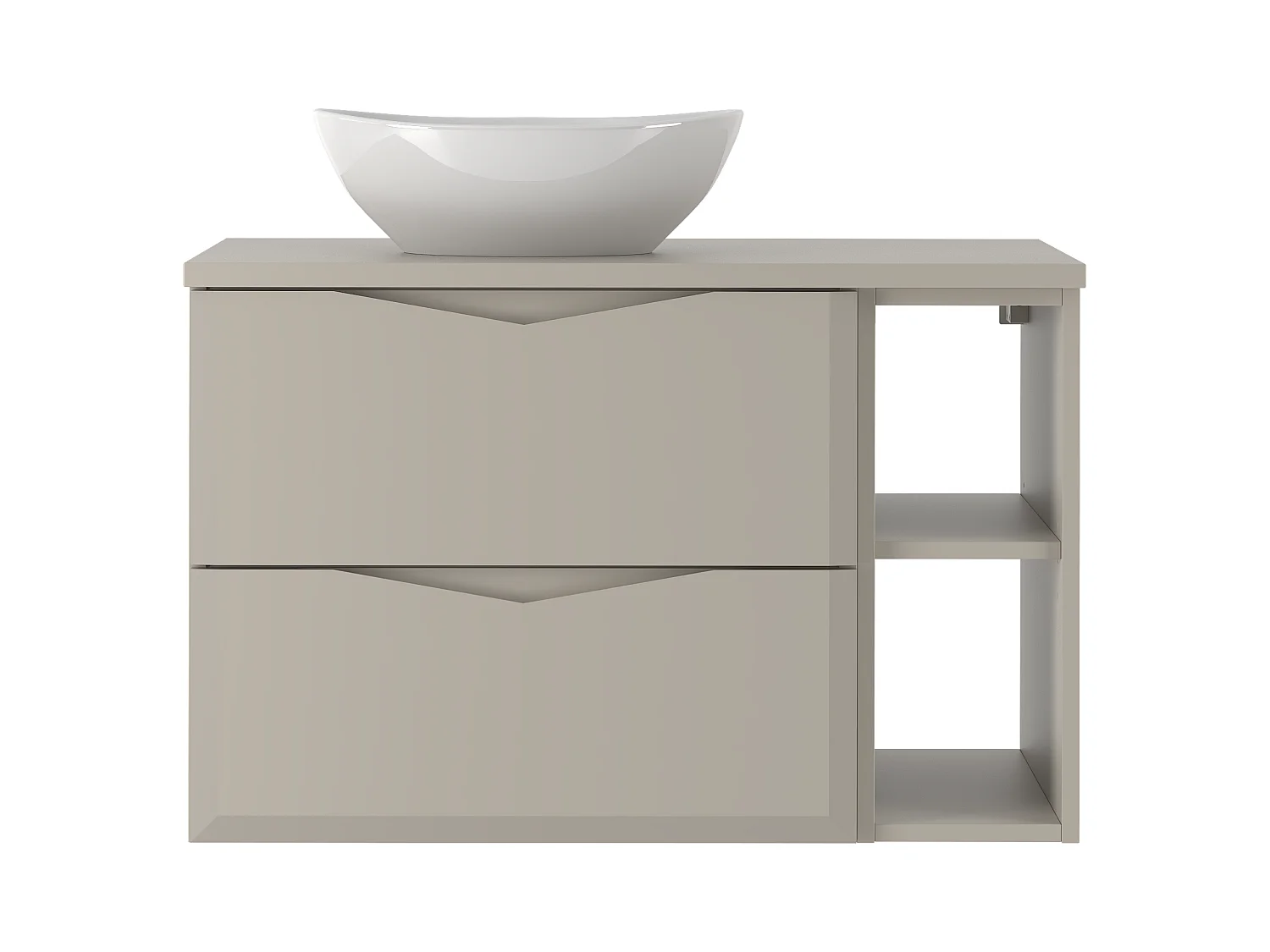 Ensemble de salle de bain en cachemire 80 cm Armoire avec plan de travail Lavabo Étagère Delica