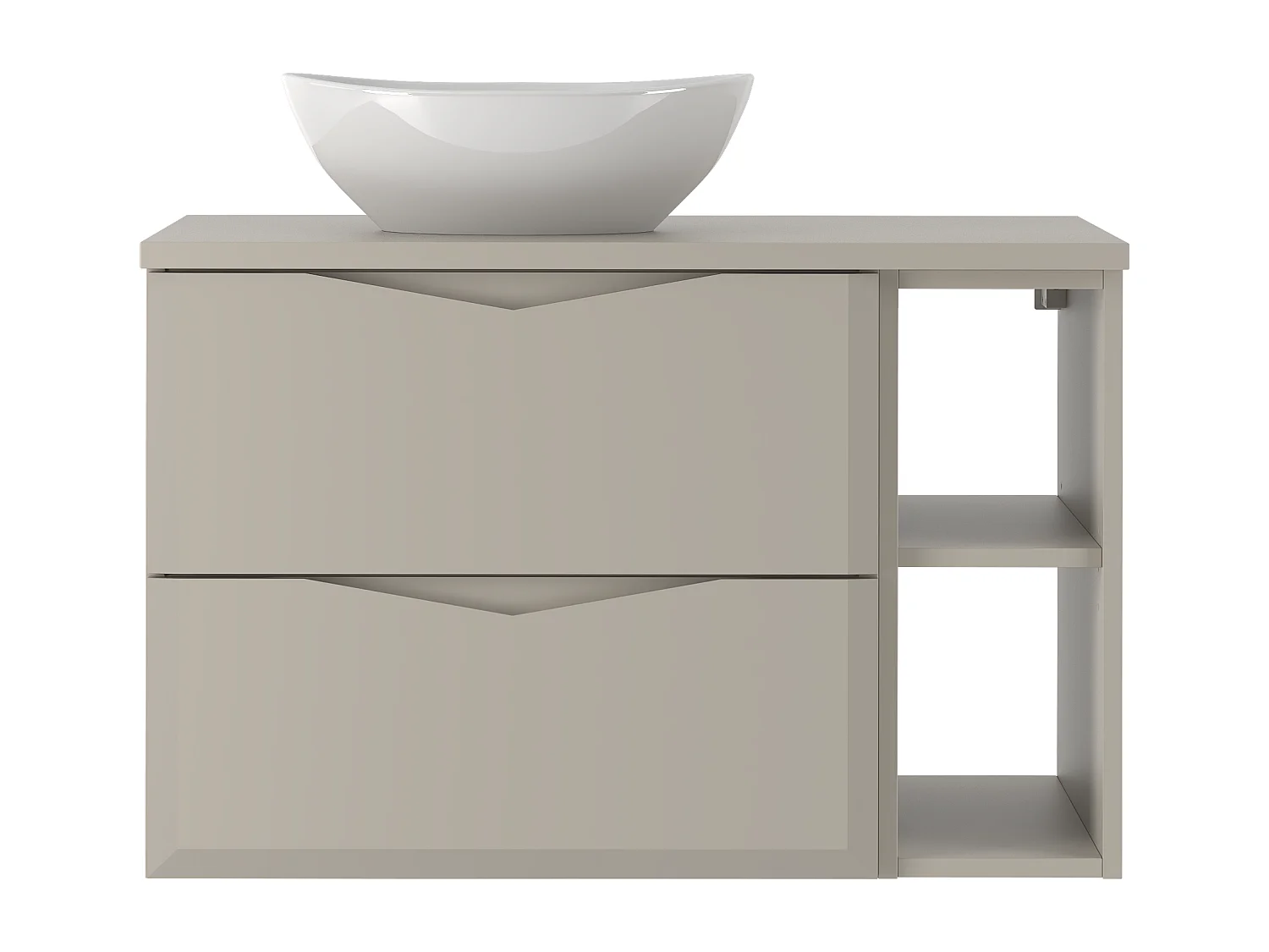 Ensemble de salle de bain en cachemire 80 cm Armoire avec plan de travail Lavabo Étagère Delica