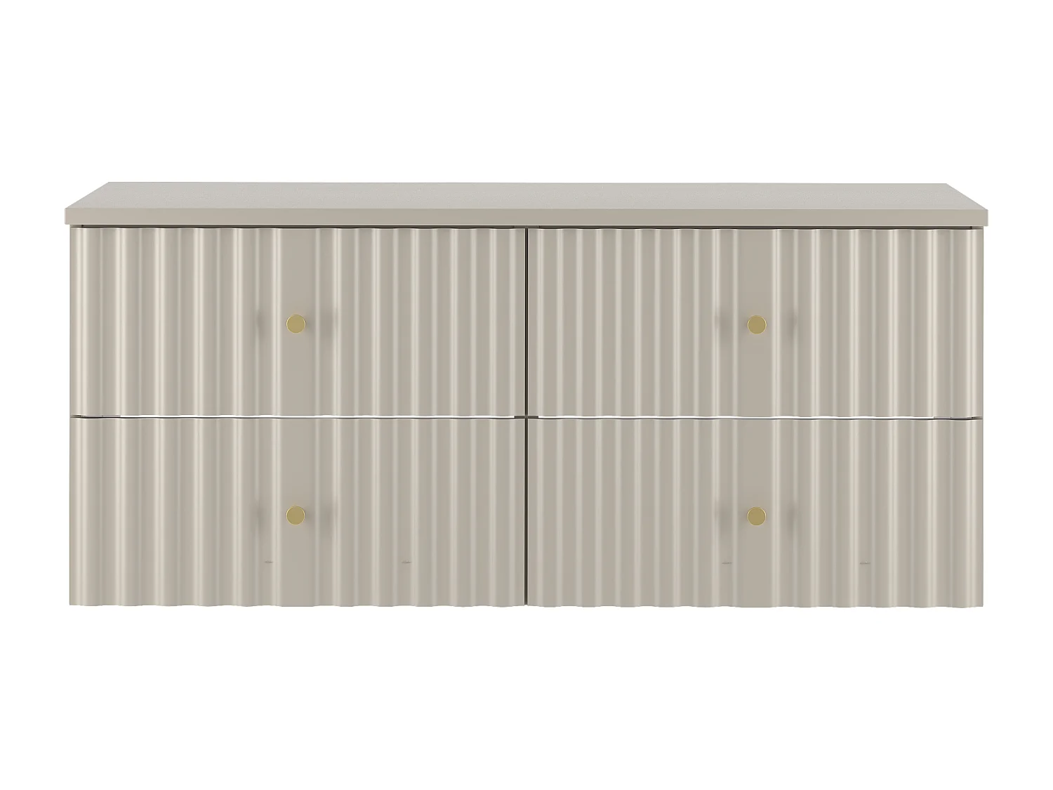 Ensemble de salle de bain en cachemire 120 cm Armoire avec plateau Façade rainurée Aqua