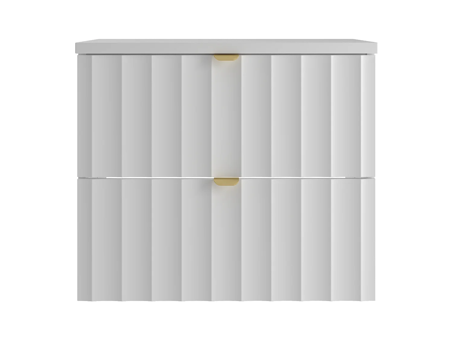 Ensemble de salle de bain blanc 60 cm Armoire avec plateau Façades rainurées Arcos