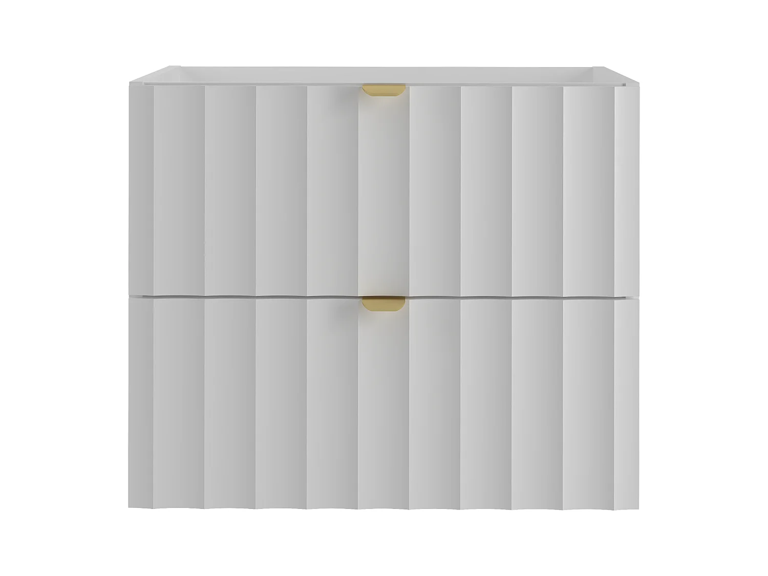 Ensemble de salle de bain blanc 60 cm Armoire avec plateau Façades rainurées Arcos