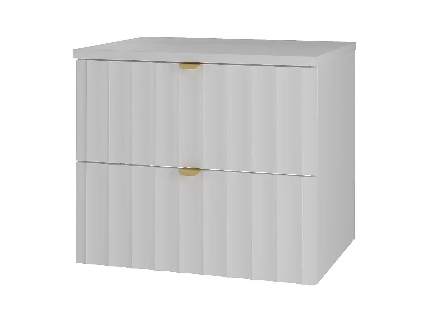 Witte badkamerset 60 cm Kast met blad Geribbelde fronten Arcos