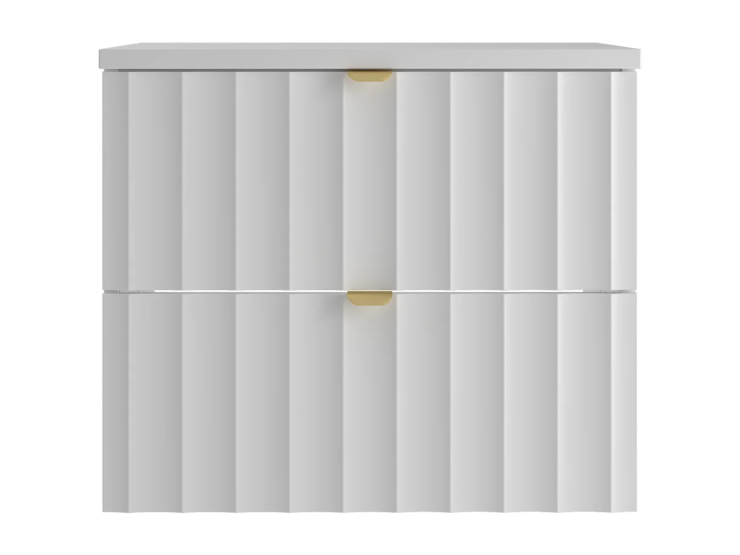 Weiß Badezimmer Set 60cm Schrank mit Arbeitsplatte geriffelte Fronten Arcos