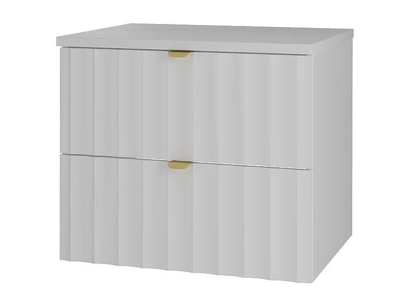 Ensemble de salle de bain blanc 60 cm Armoire avec plateau Façades rainurées Arcos
