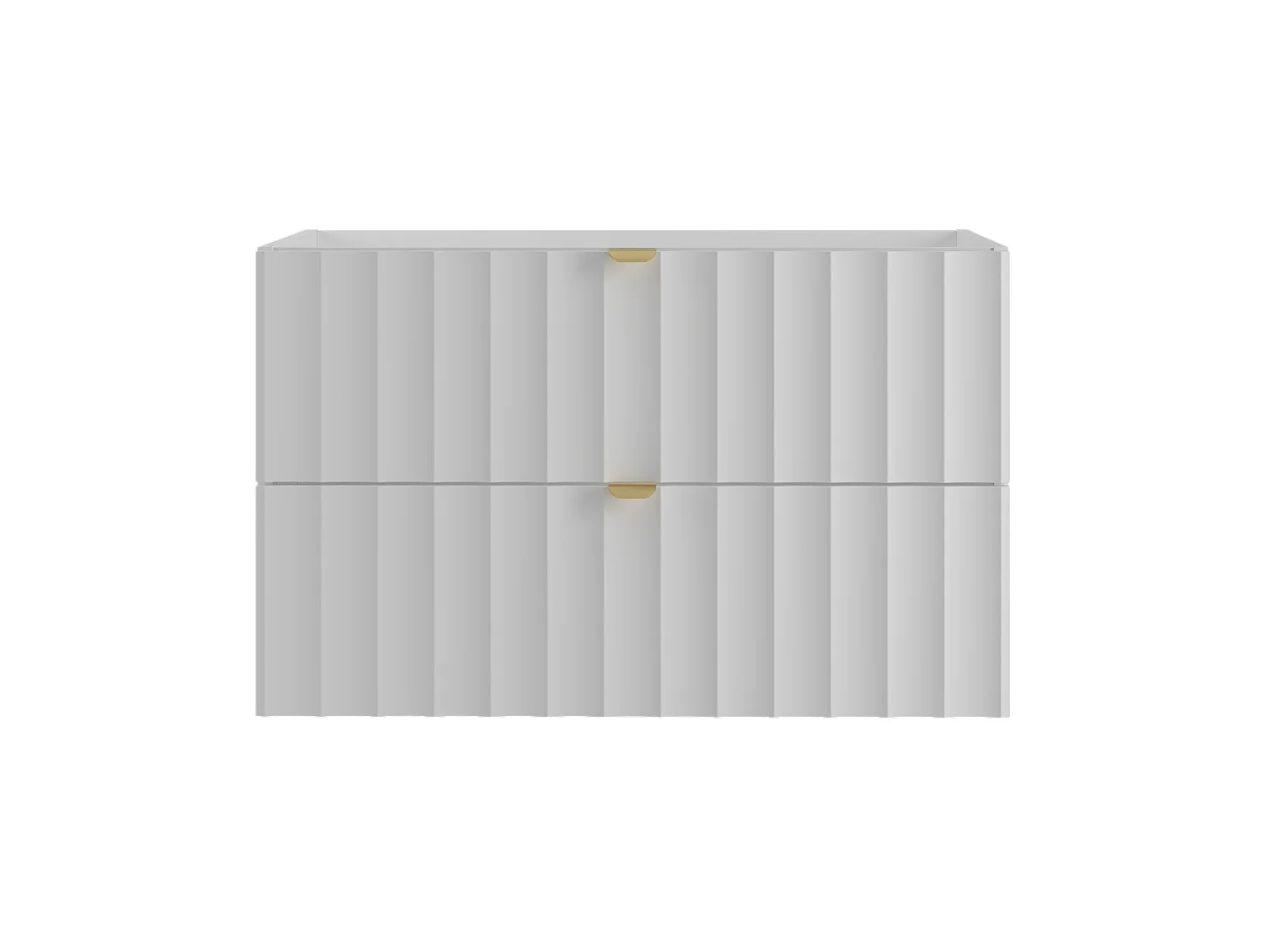 Biała Szafka Łazienkowa pod Umywalkę 80cm Ryflowane Fronty Arcos