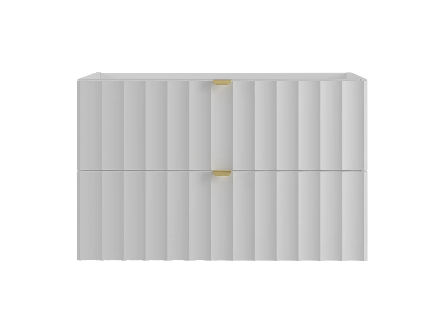 Armoire de salle de bain blanche sous lavabo 80 cm Façades rainurées Arcos