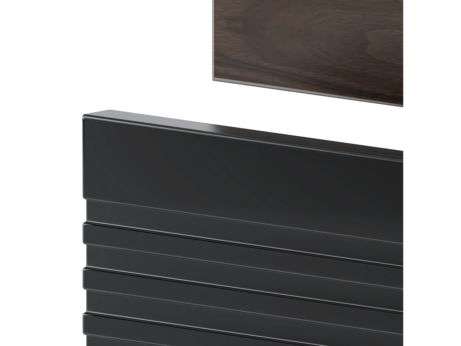 Ensemble de salle de bain 80 cm Armoire avec plateau Étagère Noir mat / Noyer Avella