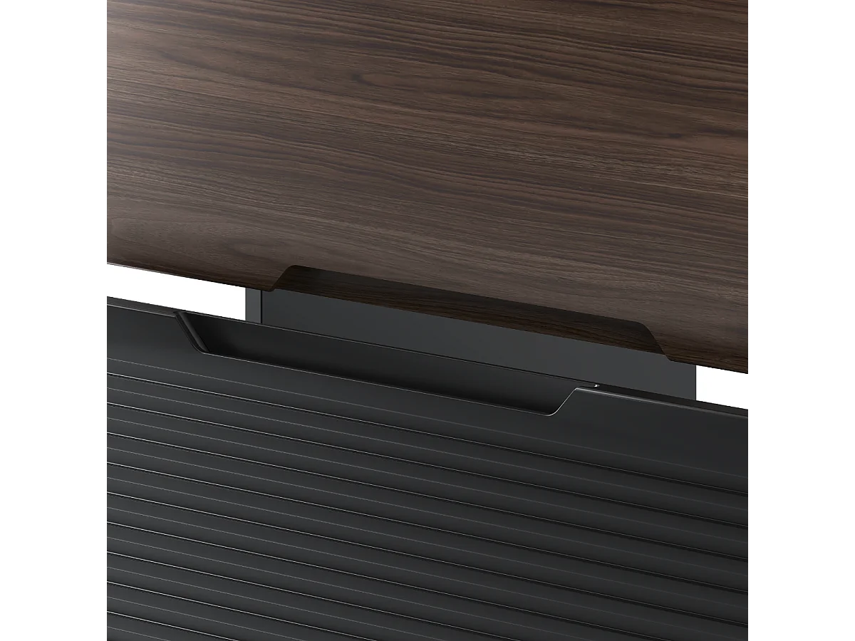 Armoire de salle de bain sous lavabo 60 cm Noir mat / Noyer Avella