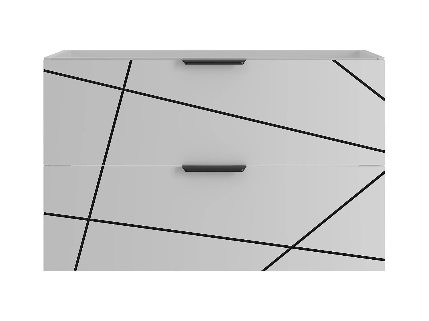 Szafka Łazienkowa pod Umywalkę 80cm 2 Szuflady Biały Mat Wood