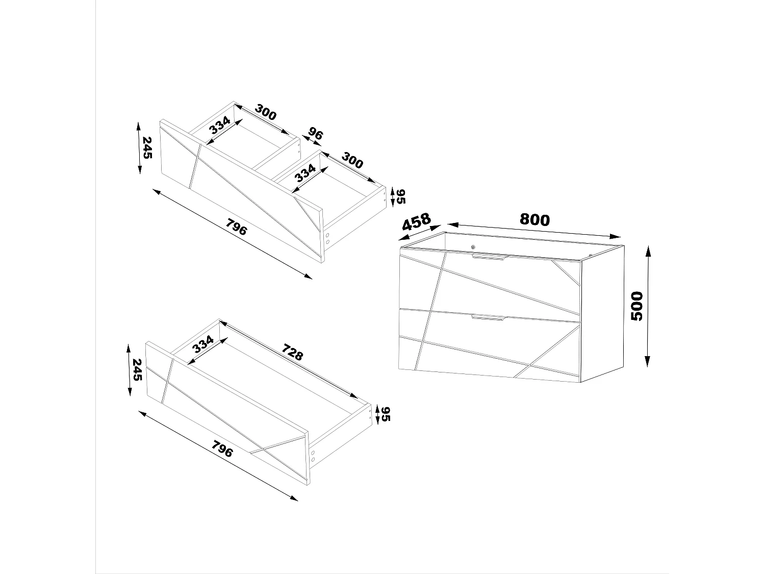 Szafka Łazienkowa pod Umywalkę 80cm 2 Szuflady Biały Mat Wood