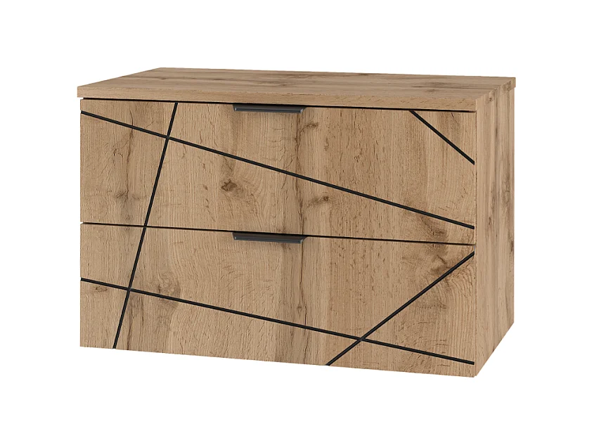 Ensemble de salle de bain 80 cm Armoire avec plateau Chêne Wotan Wood